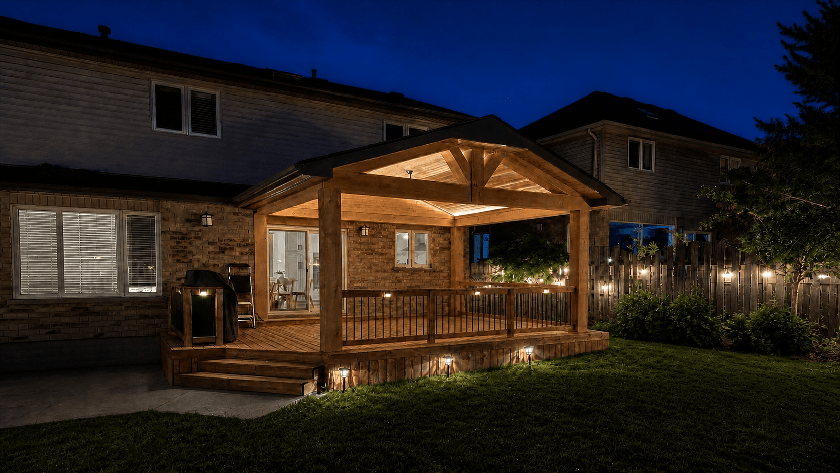 Completed covered timber deck by THREE-L CONTRACTING INC.